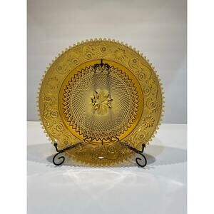Indiana Glass Tiara Amber Sandwich Pattern 12” Serving Plate